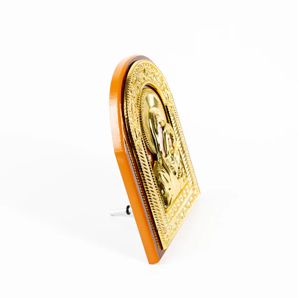 Icoana lemn și metal aurie 14X13 cm
